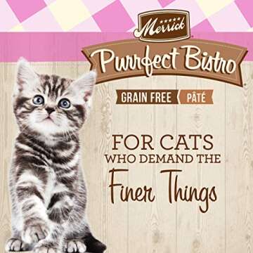 Merrick Purrfect Bistro Grain Free Premium Soft Canned Pate Chicken Wet Cat Food, Kitten Dinner Recipe - (Pack of 24) 3 oz. Cans
