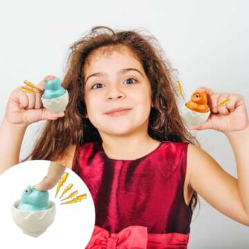 Pinkiwine Easter Hide & Squeak Dinosaur Eggs Montessori Sorting & Matching Learning Toys for Toddlers Kids Boys Girls Easter Basket Stuffers Gifts Party Favors
