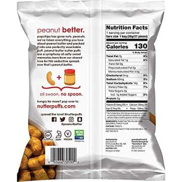 PopChips Nutter Puffs, Puffed Snack Variety Pack 1 oz bags( Peanut Butter and Peanut Butter/Chocolate) (Variety(PB and PB/Chocolate), 18)