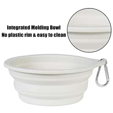 SLSON 2Pack Collapsible Dog Bowl,Integrated Molding Travel Bowl No Plastic Rim Pet Feeding Bowls for Walking Traveling Outdoors,600ML (Black+Light Grey)