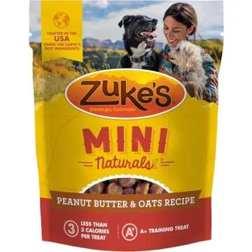 Zuke's Mini Naturals Dog Training Treats, Soft Mini Dog Treats with Vitamins & Minerals, Made for All Breed Peanut Butter, 16 Ounce (Pack of 2)