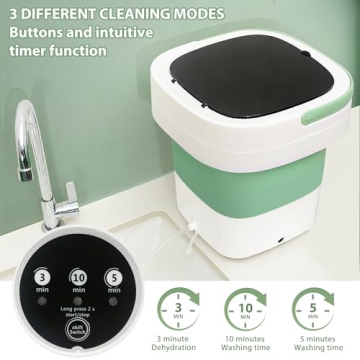 Compact 17L Portable Laundry Machine & Spin Dryer for Baby Clothes, Travel, and More