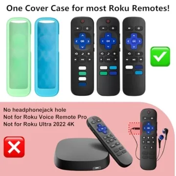 Glow-in-the-Dark Roku Remote Cover, Protective Silicone Sleeve
