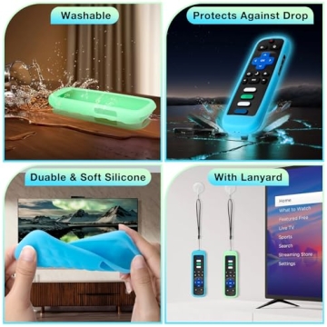 Glow-in-the-Dark Roku Remote Cover, Protective Silicone Sleeve