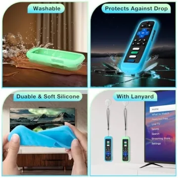 Glow-in-the-Dark Roku Remote Cover, Protective Silicone Sleeve
