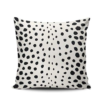 Fanaing Chic Black White Cheetah Print Pattern Pillowcase Home Sofa Decorative 18X18 Inch Square Thr...