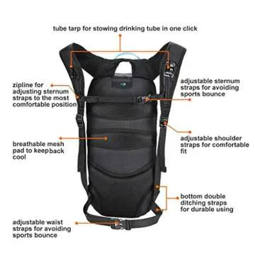 Arvano Bike Backpack Small Mountain Biking Backpack Lightweight 6l Daypack - MTB Cycling,Hiking,Skiing,Snow Bicycle,Snowboard