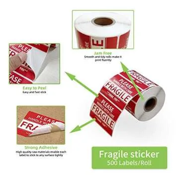 Anylabel 2"x3" Fragile Stickers for Shipping Safety