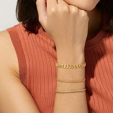 KissYan Gold Cuff Bangle Bracelets for Women, Thin 14K Gold Plated Cuff Bracelet Dainty Twisted Flat Hollow Butterfly Cubic Zirconia Jewelry Gift (Cuban)