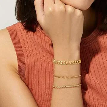 KissYan Gold Cuff Bangle Bracelets for Women, Thin 14K Gold Plated Cuff Bracelet Dainty Twisted Flat Hollow Butterfly Cubic Zirconia Jewelry Gift (Cuban)