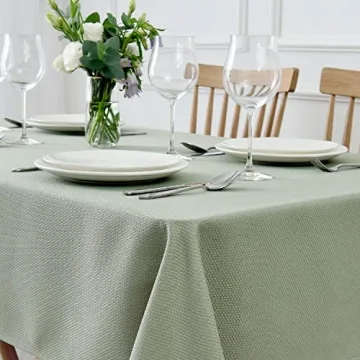 Waterproof Sage Green Tablecloth 52x70 for Dining