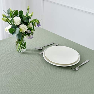 Waterproof Sage Green Tablecloth 52x70 for Dining