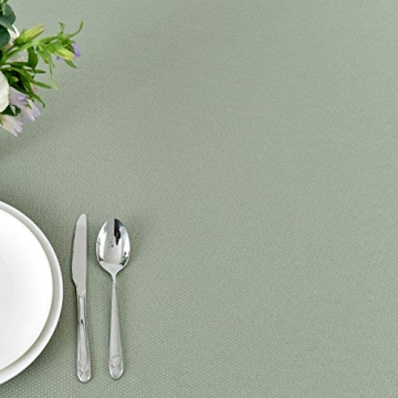 Waterproof Sage Green Tablecloth 52x70 for Dining