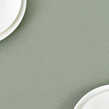 Waterproof Sage Green Tablecloth 52x70 for Dining