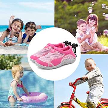 CIOR Toddler Kid Water Shoes Aqua Shoe Swimming Pool Beach Sports Athletic Shoes for Girls and BoysU120STHSX-Classic.New.pink-26