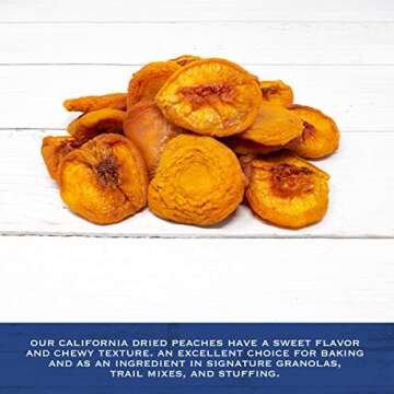 Traina Home Grown California Extra Fancy Sun Dried Peach Halves - Healthy, No Sugar Added, Non GMO, Gluten Free, Vegan, Packed in Resealable Pouch (2 lbs)