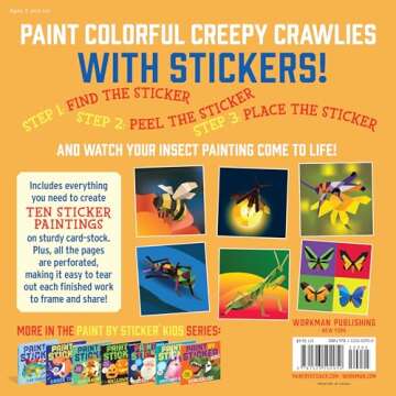 Paint by Sticker Kids: Beautiful Bugs: Create 10 Pictures One Sticker at a Time! (Kids Activity Book...