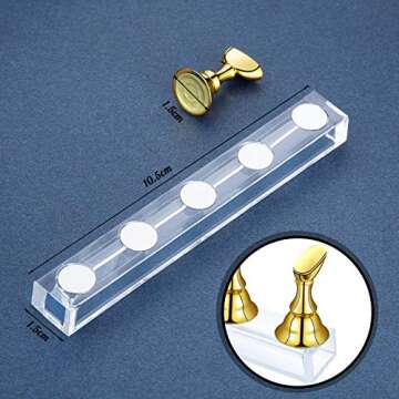 4 Sets Acrylic Nail Display Stand Tip Holder Magnetic Nail Practice Stand Fingernail DIY Nail Art St...