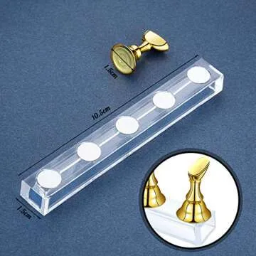 4 Sets Acrylic Nail Display Stand Tip Holder Magnetic Nail Practice Stand Fingernail DIY Nail Art St...