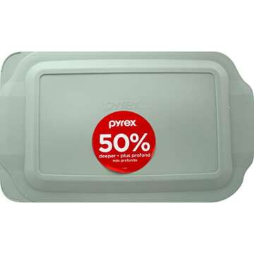 Pyrex CORINGWARE-PYREX DEEP 9"X13"BKR W/LID, Plain