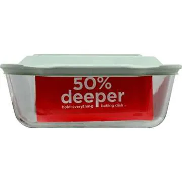 Pyrex CORINGWARE-PYREX DEEP 9"X13"BKR W/LID, Plain