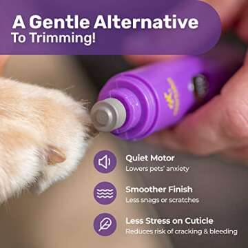 Hertzko Electric Cat & Dog Nail Grinder - Rechargeable Cat Nail Grinder & Dog Nail Grinder Small Dog...