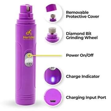 Hertzko Rechargeable Dog Nail Grinder for Stress-Free Grooming