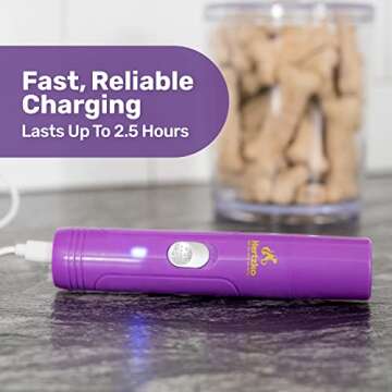 Hertzko Electric Cat & Dog Nail Grinder - Rechargeable Cat Nail Grinder & Dog Nail Grinder Small Dogs & Large Dogs Trimmer, Professional Pet Grooming Kit with USB Wire