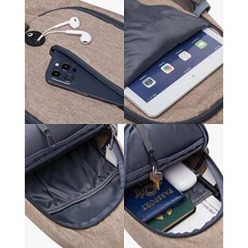 WATERFLY Crossbody Sling Backpack Sling Bag Travel Hiking Chest Bags Daypack (Flaxen)