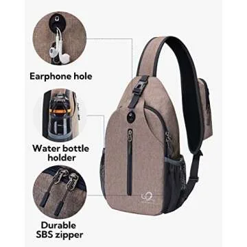 Lightweight WATERFLY Crossbody Sling Backpack for Outdoors