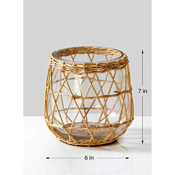 Serene Spaces Living Handwoven Candleholder for Decor