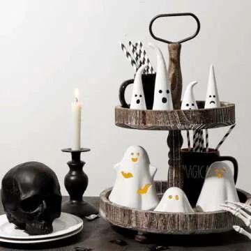 Pawliss Halloween Light-Up Ceramic Ghost Decorations