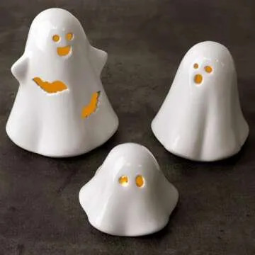 Pawliss Halloween Light-Up Ceramic Ghost Decorations
