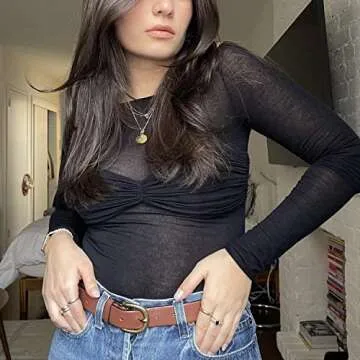 Women's Sexy Off Shoulder Long Sleeve Crop Top - Y2K Style