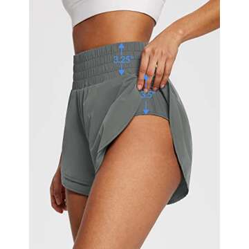 BALEAF Women's 3" Workout Shorts High Waisted Athletic Running Shorts with Liner Sports Lightweight ...