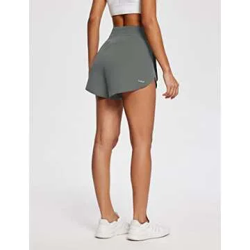 BALEAF Women's 3" Workout Shorts High Waisted Athletic Running Shorts with Liner Sports Lightweight Quick Dry Gray XS