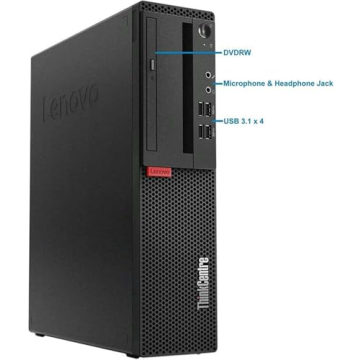 Lenovo ThinkCentre M910s SFF Desktop PC, Core i5-6500, 16GB RAM, 512GB SSD, Wired Keyboard and Mouse...