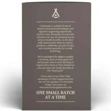 Ancestral Supplements Grass Fed Beef Bovine Colostrum Powder Packets, Immune Support Supplement, Gut, Skin & Hair Health Support Supplements, Promotes Growth and Repair, Non GMO, 30 Sticks, Unflavored