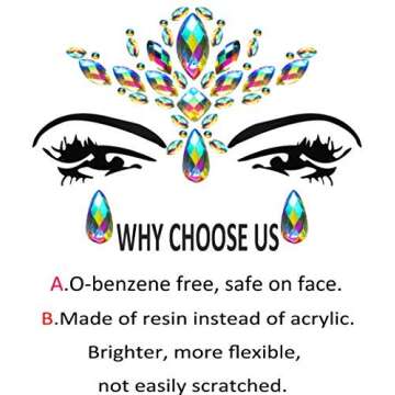 Festival Clothing Rave Accessories Face Jewels Gems Stickers Carnival Mermaid Costume Glitter