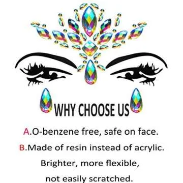 Festival Clothing Rave Accessories Face Jewels Gems Stickers Carnival Mermaid Costume Glitter