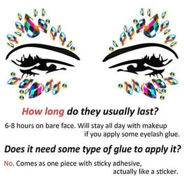 Festival Clothing Rave Accessories Face Jewels Gems Stickers Carnival Mermaid Costume Glitter