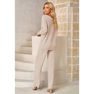 AOHITE Women's Comfy 2 Piece Knitted Outfit Set