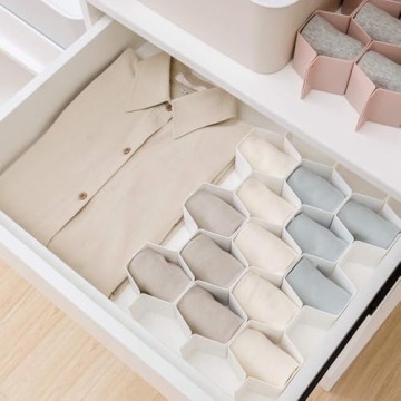 Adjustable Honeycomb Drawer Organizer for Underwear Socks Belts