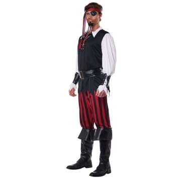 California Costumes Men's Adult-Cutthroat Pirate, Black/Red/White, M (40-42) Costume