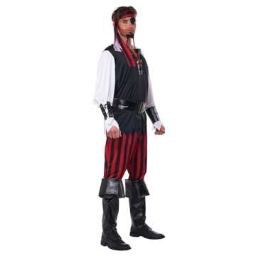California Costumes Men's Adult-Cutthroat Pirate, Black/Red/White, M (40-42) Costume
