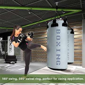 WAREMAID Heavy Duty 360° Swivel Swing Hanger, Stainless Steel Swing Hook for Ceiling Wooden Porch Swing Hanging kit Playground Gym Rope Boxing Bag Hammock Chair Yoga Mount 1000 lb Capacity