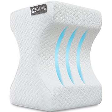 5 STARS UNITED Knee Pillow for Side Sleepers - Hip Pain Relief, Memory Foam Leg Cushion for Side Sleeping - Between Legs Pillow for Sciatica & Lower Back Pain, White