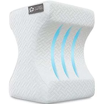 5 STARS UNITED Knee Pillow for Side Sleepers - Hip Pain Relief, Memory Foam Leg Cushion for Side Sleeping - Between Legs Pillow for Sciatica & Lower Back Pain, White