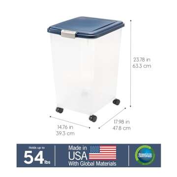 IRIS USA Airtight Pet Food Storage Container for 54 lbs
