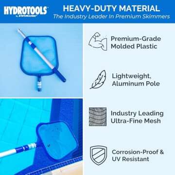 Swimline Leaf Skimmer with Adjustable Telescopic Pole